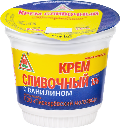 

Крем сливочный Пискаревский Молочный Завод сладкий 15% 250 г