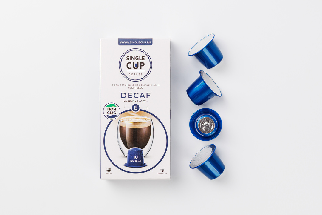 

Кофе Single Cup Decaf в капсулах, 10 штук, 55 г