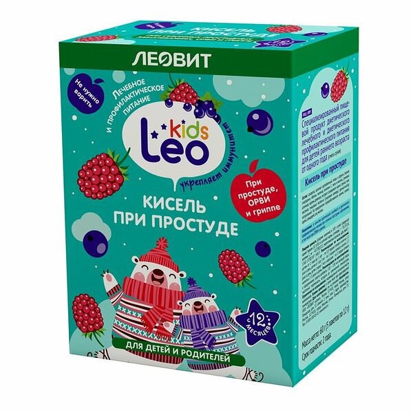 Кисель Леовит при простуде leo kids от 1 года 12 г 5 шт 