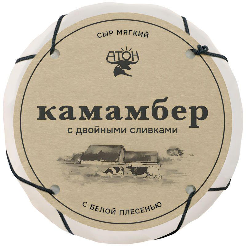 

Сыр Атон Камамбер с двойными сливками с белой плесенью 60% 150 г