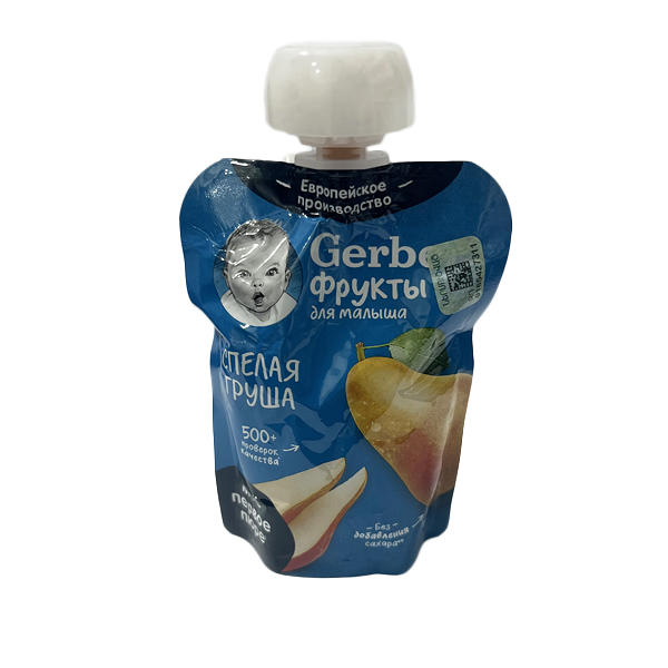 Гербер пюре пауч спелые груши 90г