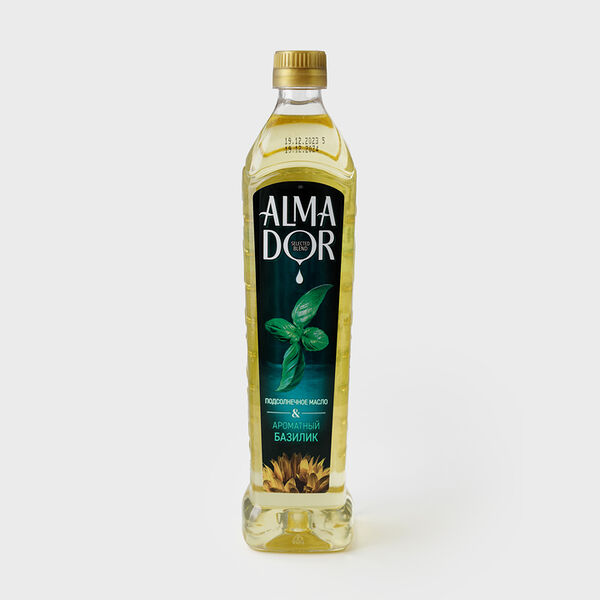 Масло подсолнечное Almador рафинированное дезодорированное с ароматом базилика 750 мл
