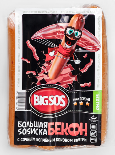 

Сосиски Сибирская ПК Большая SOSиска Бекон 380 г