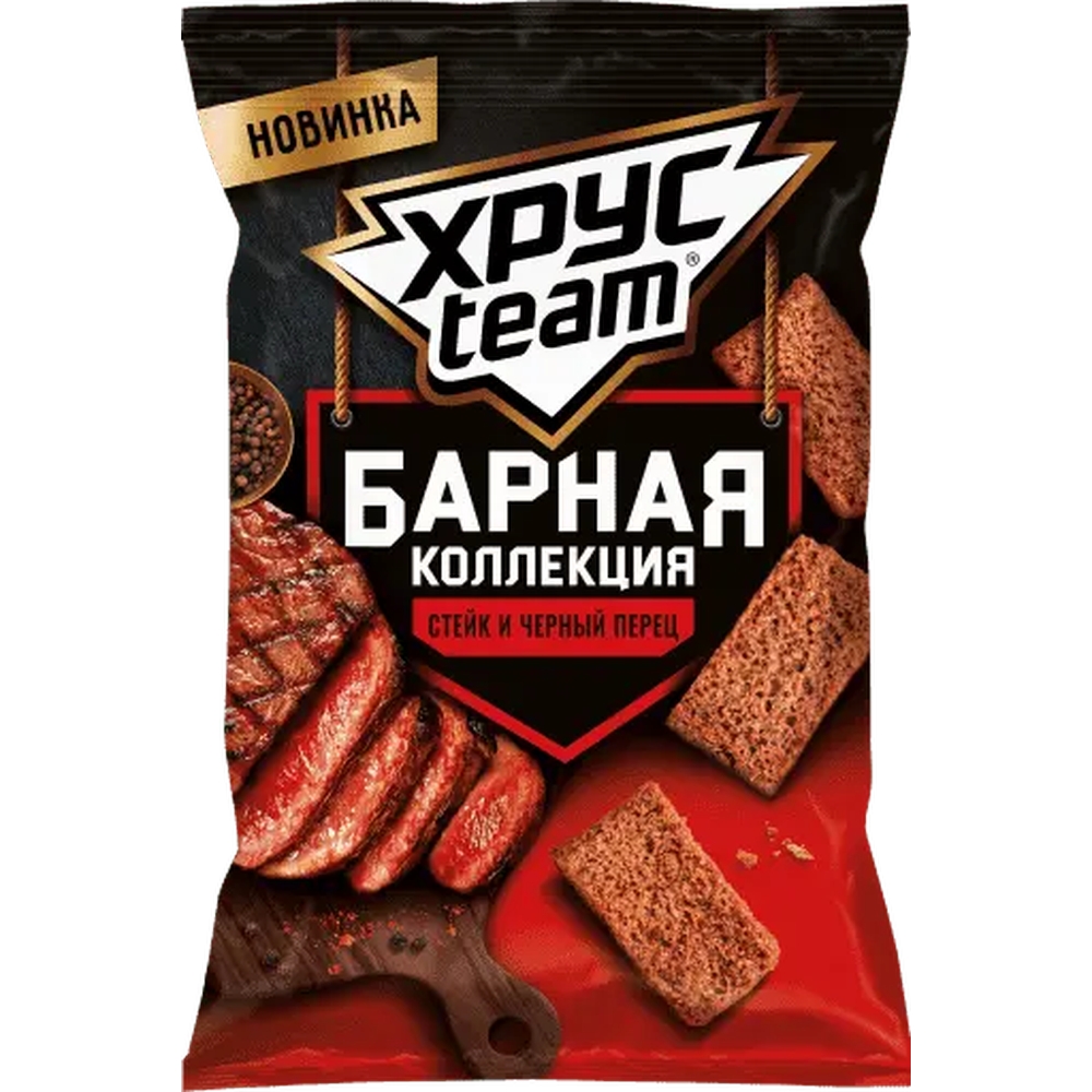 

Сухарики ржано-пшеничные Хрусteam Барная Коллекция со вкусом стейк и черный перец 140 г