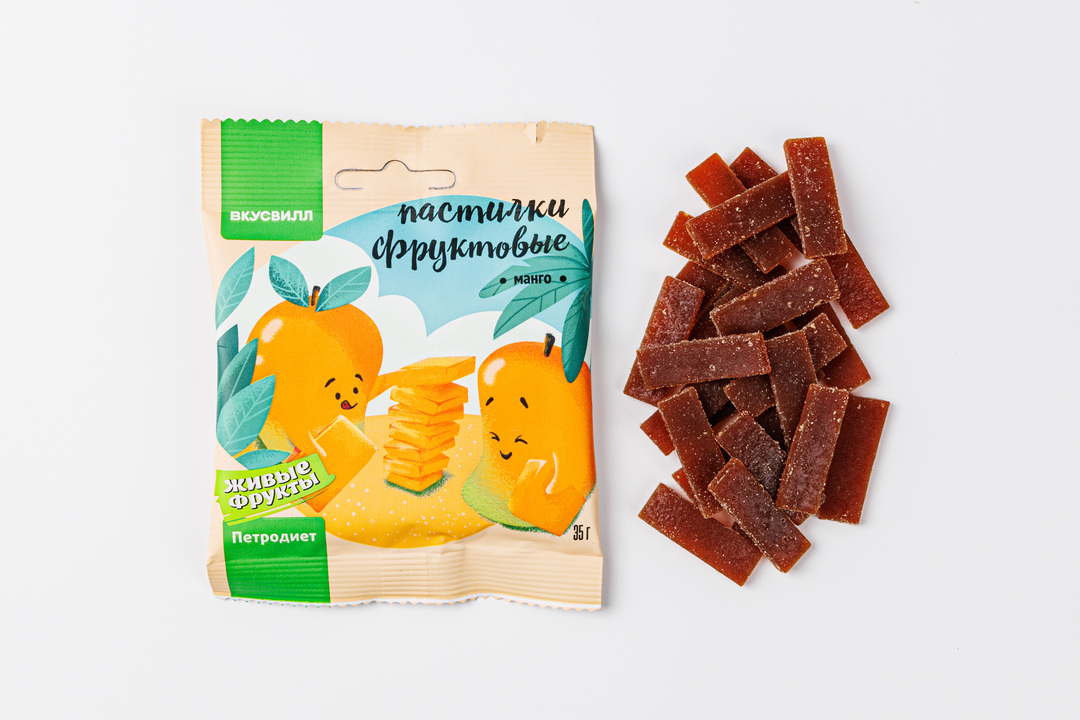 

Пастилки ВкусВилл Живые фрукты Манго 35 г