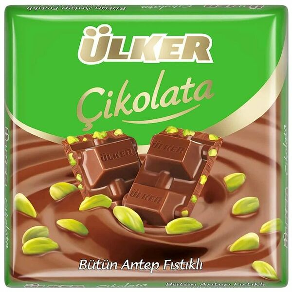 Шоколад Ulker молочный с кусочками фисташек, 65 г