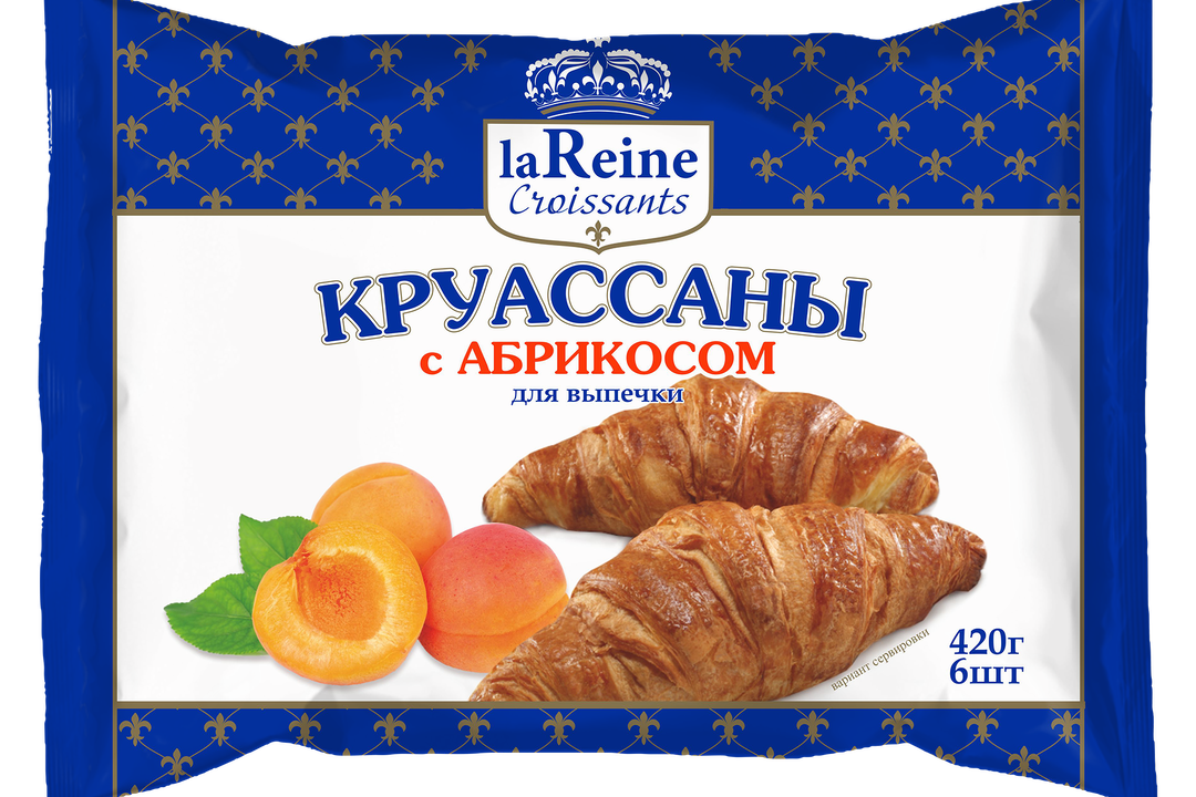 

Круассаны сладкие La Reine с абрикосом замороженные 6 шт. 420 г