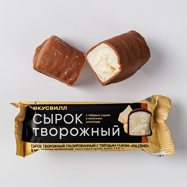 Сырок творожный с твердым сыром в молочном шоколаде 23%
