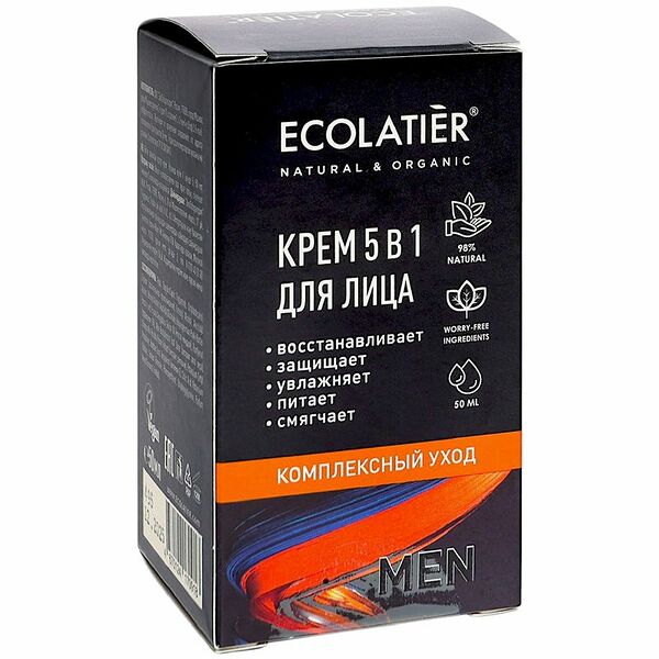 Крем для лица Ecolatier Men 5 в 1 Комплексный уход 50 мл