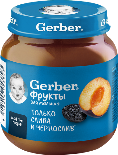 

Пюре фруктовое Gerber Слива и чернослив с 5 месяцев 125 г