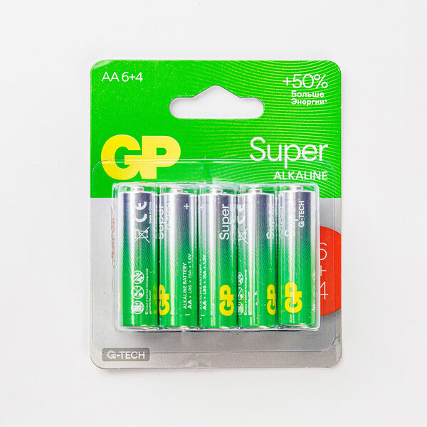 Батарейки GP SUPER АА 10 шт. (6+4)