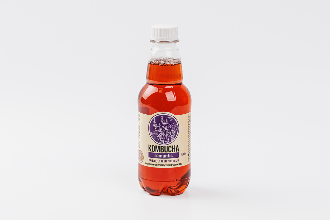 

Напиток Kombucha Romantic натуральный природного брожения на чайном грибе лаванда и шелковица, 0.35л