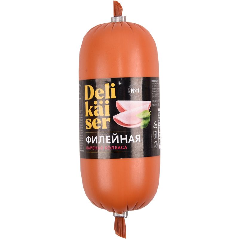 

Колбаса вареная Delikaiser Филейная из мяса цыплят, 300 г
