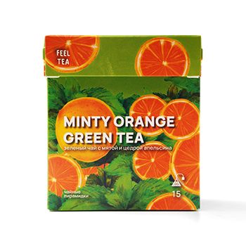 

Чай зеленый Feel Tea Мятный Апельсин пирамидки 15 х 2 г, Россия