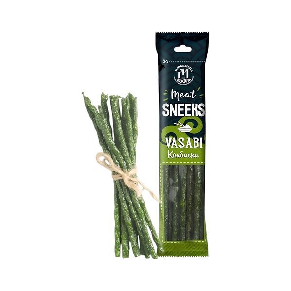 Изделие колбасное из мяса ц/б Колбаса СНИКС  Васаби с/к в/с 80г МГС Велес Мит