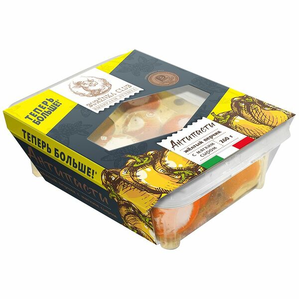 Антипасти Burenka Club желтый перчик фаршированный мягким сливочным сыром в масле 260 г