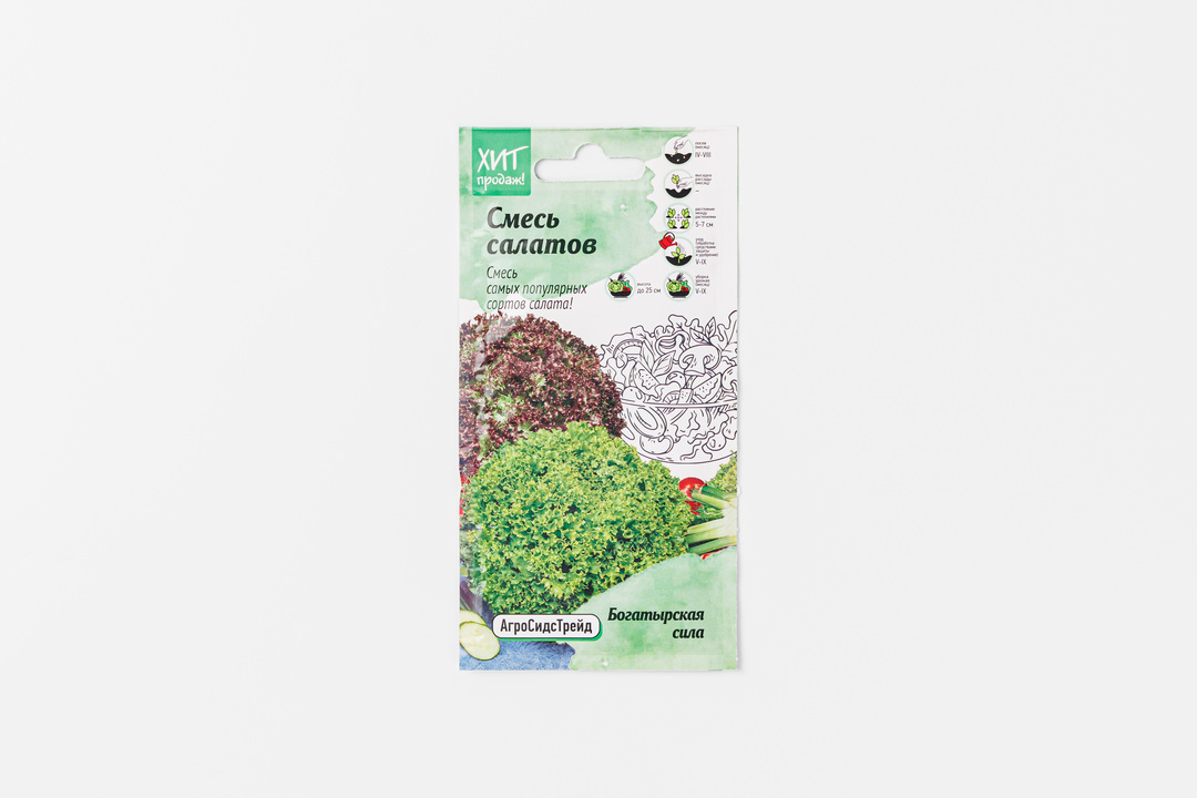 

Смесь семян АгроСидсТрейд Салат Богатырская сила 1 г