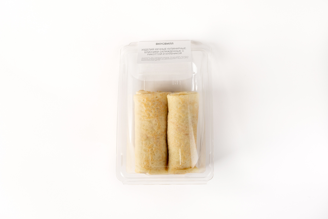 

Блинчики ВкусВилл с рикоттой и клубникой 150 г