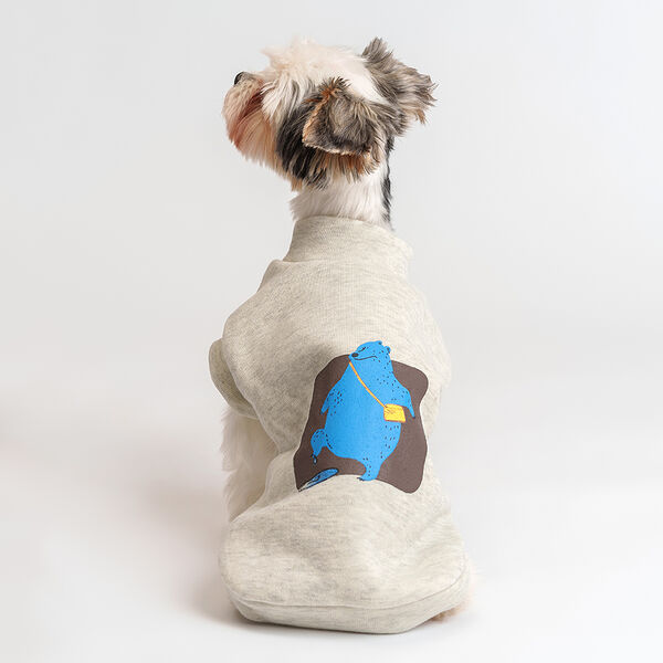 Толстовка серая с медведем, размер S