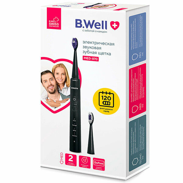 Зубная щетка электрическая B.Well MED-870 черная