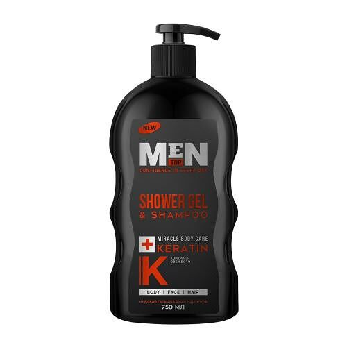 Гель-шампунь Top Men мужской с кератином 2в1 750 мл