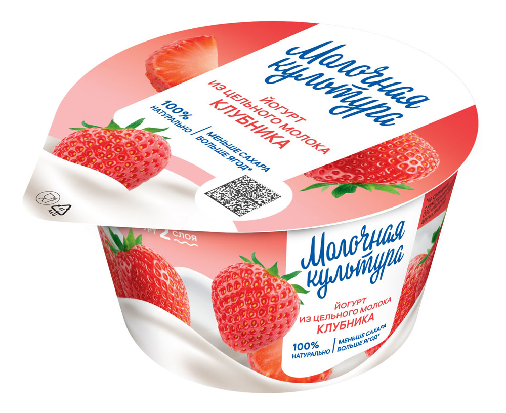 

Йогурт двухслойный Молочная культура с клубникой 2,7-3,5% 130 г