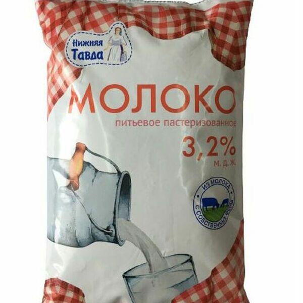 Молоко Нижняя тавда коровье пастеризованное 3.2%