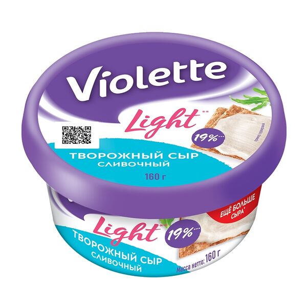 Сыр творожный Violette Light Сливочный 60% 160 г