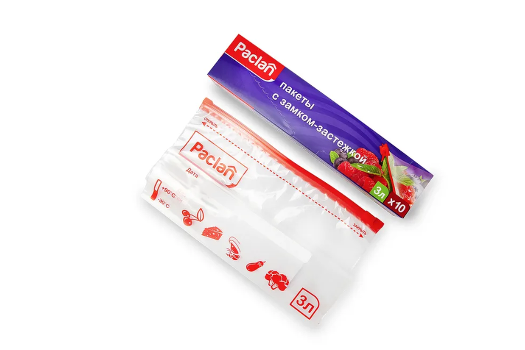 

Пакеты с замком-застёжкой Paclan 27x28 см 3 л 10 шт.