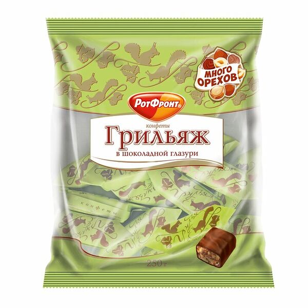 Конфеты Рот Фронт Грильяж в шоколаде 200 г