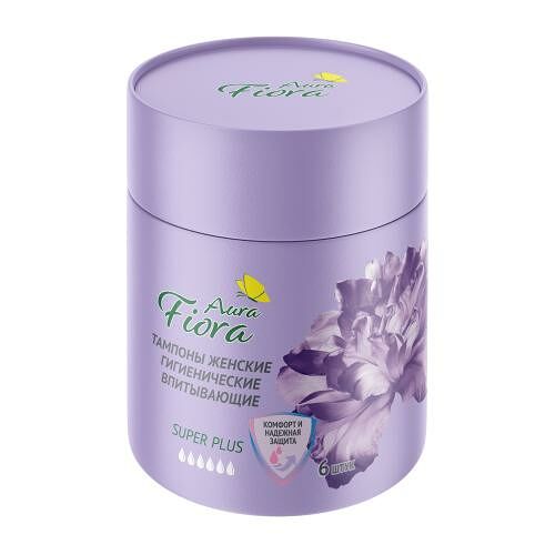 Тампоны Aura Fiora в тубе Super Plus, 6 шт
