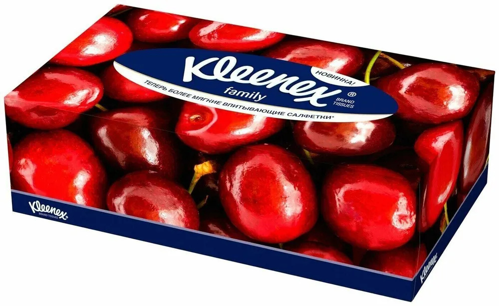 

Салфетки бумажные Kleenex Family в коробке 150 шт. дизайн в ассортименте