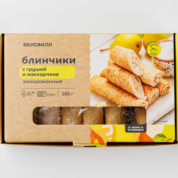 Блинчики с грушей и маскарпоне, замороженные