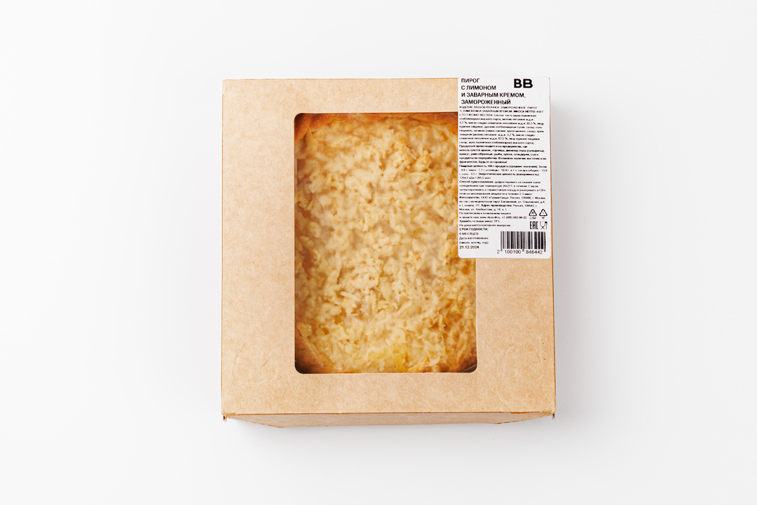 

Пирог ВкусВилл с лимоном и заварным кремом, заморозка 450 г