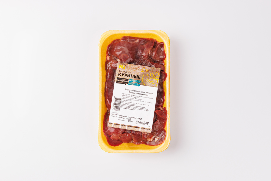 

Печень цыпленка-бройлера, замороженная, 500 г (Продукт замороженный)