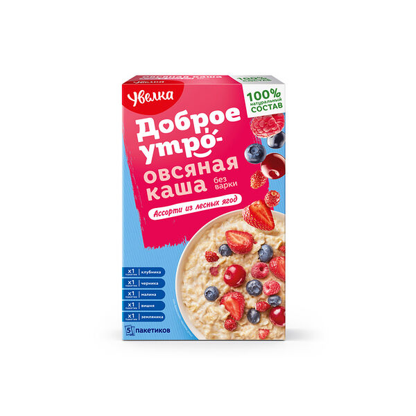 Каша овсяная Увелка Ассорти из лесных ягод 5х40г