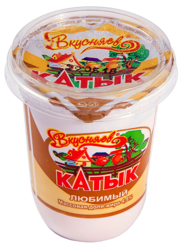 

Катык Вкусняев Любимый, 4.5% 350 мл