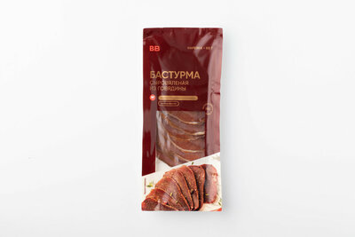Бастурма из говядины ВкусВилл сыровяленая, нарезка 80 г, дизайн упаковки в ассортименте