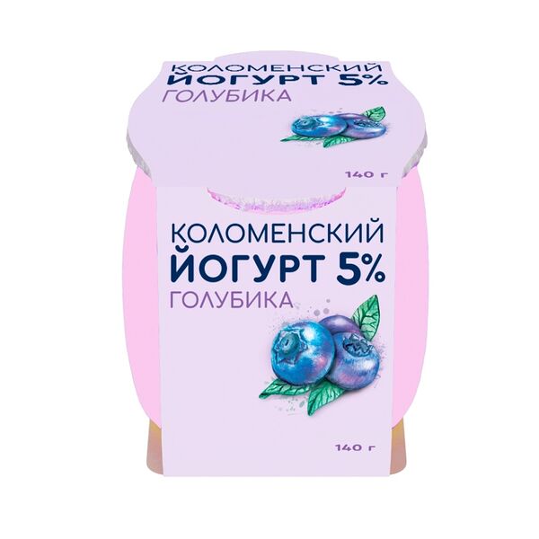 Йогурт Голубика 5%, Коломенский, 140 г, Россия, БЗМЖ