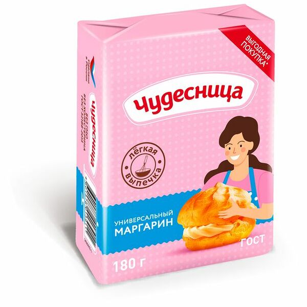 Маргарин Чудесница универсальный 55%, 180г