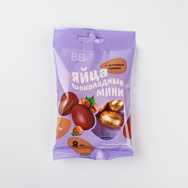 Яйца шоколадные мини с ореховым кремом