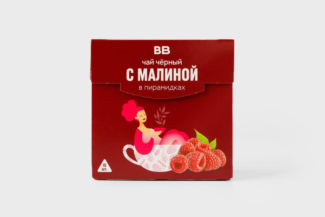 

Чай черный ВкусВилл с малиной в пирамидках 30 г
