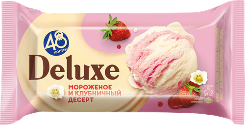 Мороженое 48 Копеек брикет клубника без змж 243 г