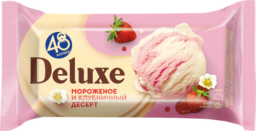 

Мороженое 48 Копеек брикет клубника без змж 243 г