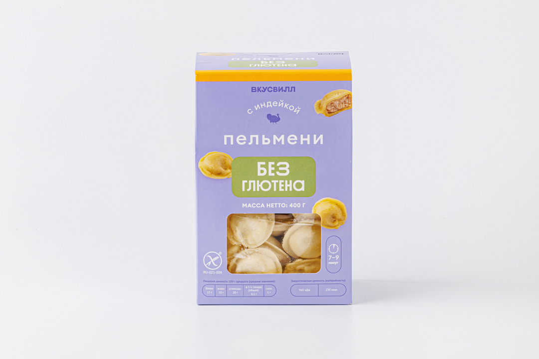 

Пельмени ВкусВилл без глютена с индейкой 400 г