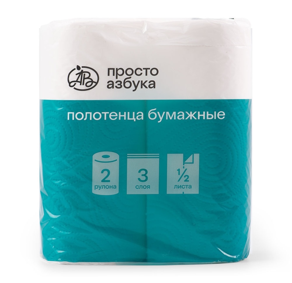 

Полотенца бумажные трёхслойные Просто Азбука 2 шт