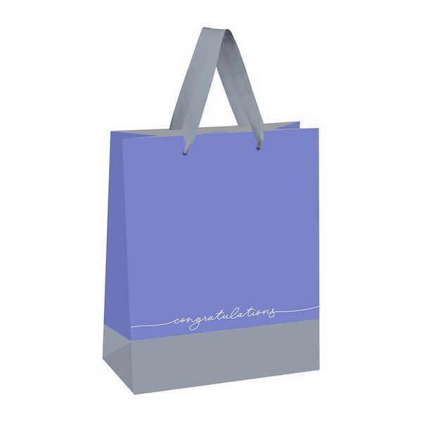 Пакет подарочный Meshu Duotone Gray-lavender 18х23х10 см матовая ламинация