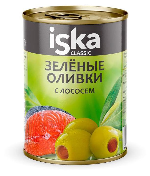 

Оливки зеленые Iska с лососем 300 мл
