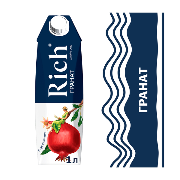 Сок Rich гранат, 1л