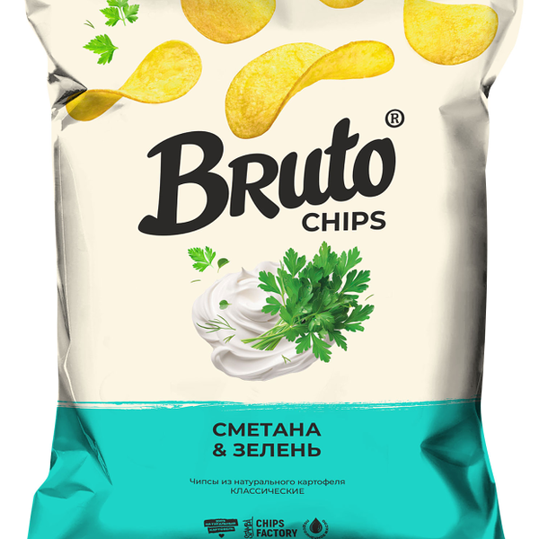 Чипсы Bruto сметана и зелень